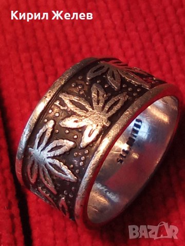 СТАР СРЕБЪРЕН МАРКОВ ПРЪСТЕН СРЕБРО 925 с ФЛОРАЛНИ НИЕЛО МОТИВИ Тип ХАЛКА 28749, снимка 4 - Пръстени - 37300592