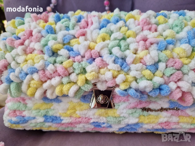 Ръчно изработена чанта CANDY и скрънчи, снимка 7 - Чанти - 51707492