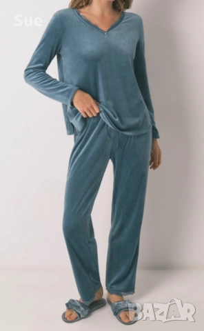 Чисто Нова Зимна Синя Дамска Пижама Women’Secret Размер M тюркоаз, снимка 4 - Пижами - 52824023