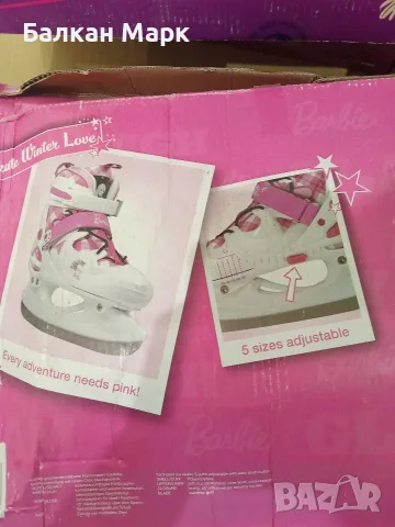 Дамски / Младежки кънки за лед Barbie Ice Skate "Winter Love" (Powerslide)- регулируеми номер 38-42, снимка 5 - Ролери, кънки - 56104943