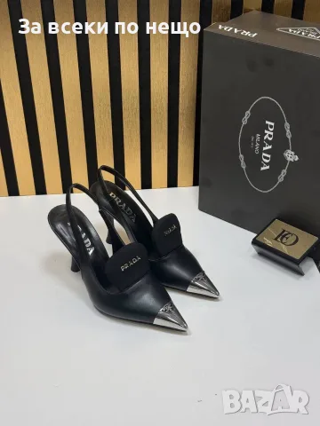 Prada Елегантни Дамски Обувки На Ток И С Метално Връхче И Каишка На Петата Код SEM-536, снимка 7 - Дамски обувки на ток - 55874356
