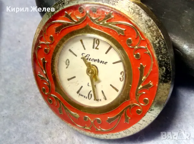 LUCERNE SWISS MADE Стар МЕХАНИЧЕН ОРНАМЕНТИРАН ЛУКСОЗЕН ПОЗЛАТЕН ШВЕЙЦАРСКИ ДЖОБЕН ЧАСОВНИК 50112, снимка 7 - Антикварни и старинни предмети - 49487826