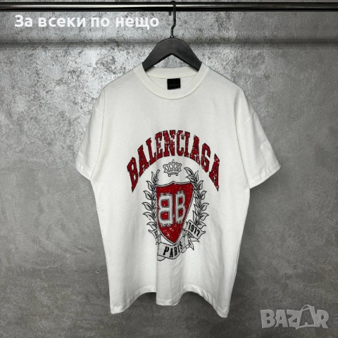 Balenciaga Мъжка Бяла Тениска👕Мъжка Блуза С Къс Ръкав В Бял Цвят Код MensPoint81