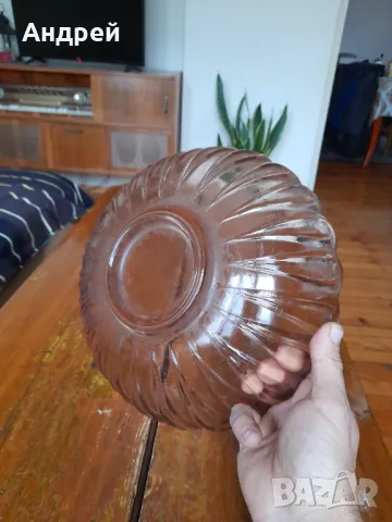 Стара стъклена фруктиера #4, снимка 5 - Други ценни предмети - 49083440