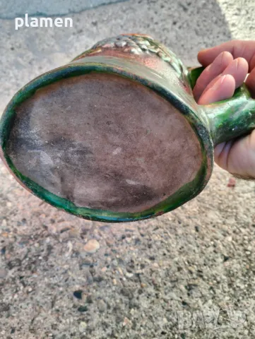 Релефна троянска керамична кана, снимка 8 - Антикварни и старинни предмети - 47384366