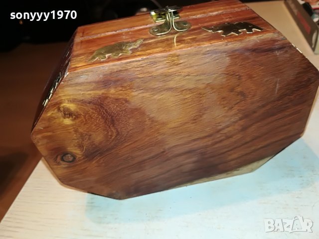 КУТИЯ ОТ ЕКЗОТИНО ДЪРВО С ЗЛАТНИ СЛОНЧЕТА 0403231849, снимка 15 - Антикварни и старинни предмети - 39885381