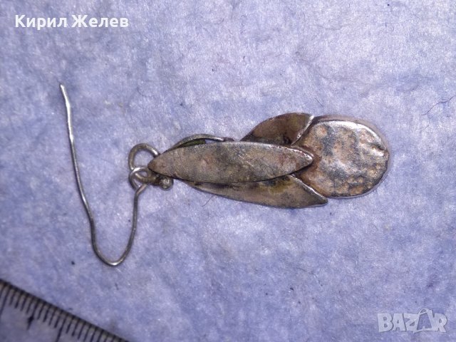СТАРА СРЕБЪРНА ФЛОРАЛНА АР НУВО ОБЕЦА с ГНЕЗДО За ВГРАЖДАНЕ на СКЪПОЦЕНЕН КАМЪК 13909, снимка 12 - Антикварни и старинни предмети - 40532321