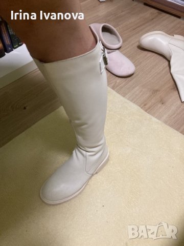 Ботуши Екрю с цип, снимка 7 - Дамски ботуши - 42289528