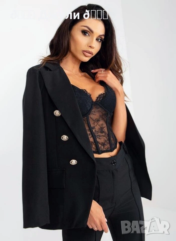 Дамско сако/ блейзър с двуредно закопчаване, снимка 2 - Сака - 53706347