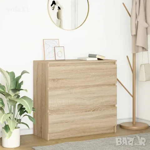 vidaXL Страничен шкаф, дъб сонома, 80x35x76 см, инженерно дърво, снимка 2 - Бюфети - 56148393