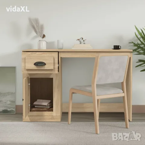 vidaXL Бюро с чекмедже, сонома дъб, 115x50x75 см, инженерно дърво, снимка 3 - Бюра - 56147974