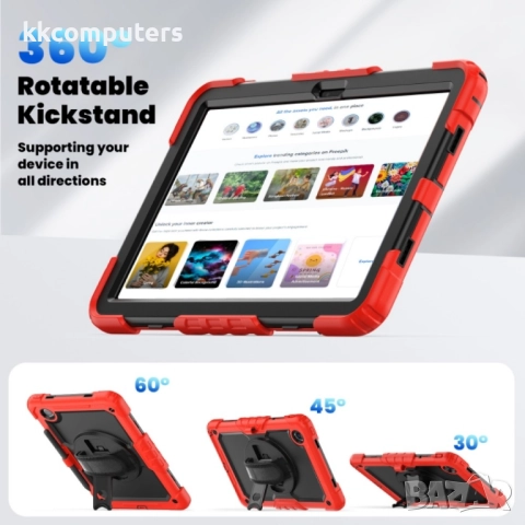 Lenovo Tab M11 /Xiaoxin Pad 2024 Silicone Hybrid PC Tablet Case /Shoulder Strap Удароустойчив Калъф , снимка 10 - Калъфи, кейсове - 52964186