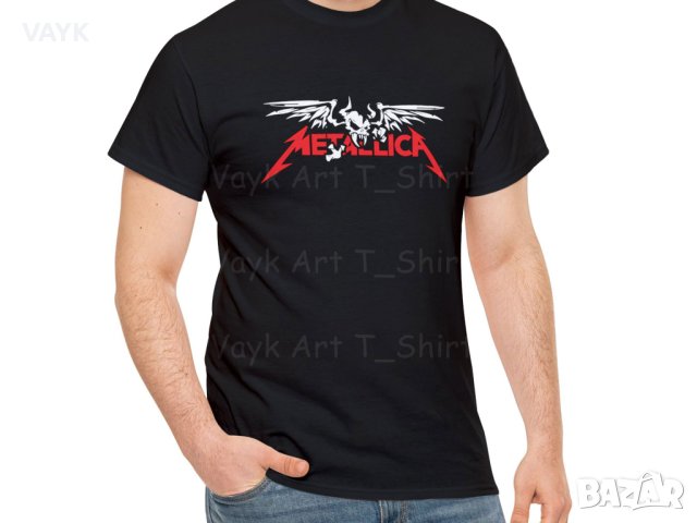 Тениска с декоративен печат - Metallica Skulled, снимка 2 - Тениски - 44215399