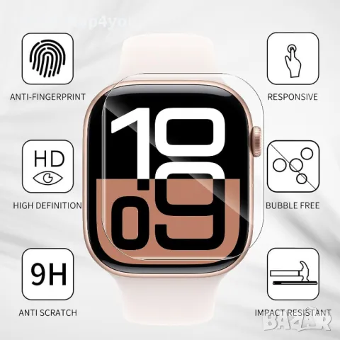 5D Hydrogel / Хидрогел Протектор (6бр) за Apple Watch Series 10 - 42mm и 46mm, снимка 3 - Фолия, протектори - 48359756