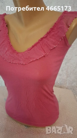 Тениска с перли, снимка 3 - Тениски - 53037611