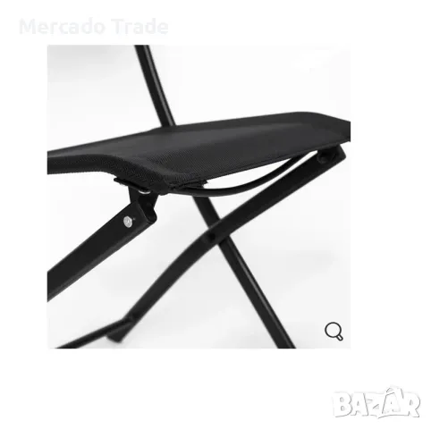 Сгъваем градински стол Mercado Trade, Метал, Черен, снимка 3 - Столове - 49364416