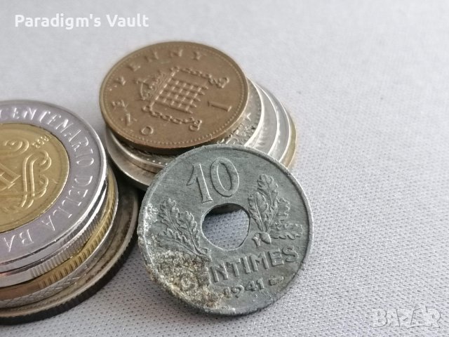 Mонета - Франция - 10 сентима (окупационна) | 1941г.