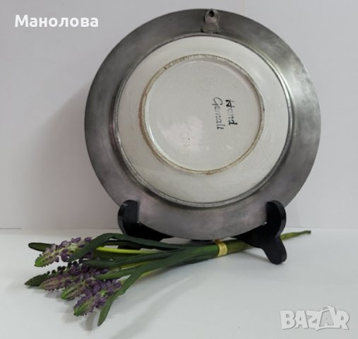 Декоративна порцеланова чиния за стена с обков Rein Zinn., снимка 4 - Други - 40091094