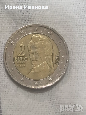 Монета 2 ЕВРО АВСТРИЯ 2002г. , снимка 2 - Нумизматика и бонистика - 53774186