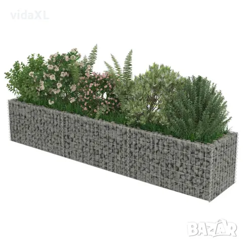 vidaXL Габион повдигната леха, поцинкована стомана, 270x50x50 см, снимка 4 - Саксии и кашпи - 56145968