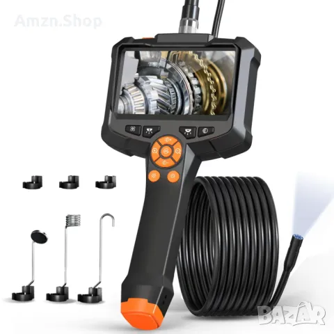 Ендоскопска камера двойна леща 4.3'' IPS екран 1080P HD Ендоскоп бароскоп за инспекция 5 метра, снимка 2 - Друга електроника - 47710071