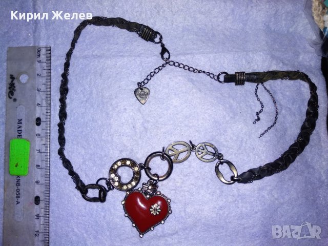 HARD ROCK Марково ЕМАЙЛИРАНО КРИСТАЛНО БЕЛ ЕПОК СТИЛ АРТ КОЛИЕ от МАТИРАНА БЛАГОРОДНА СТОМАНА 38715, снимка 7 - Колиета, медальони, синджири - 41761968