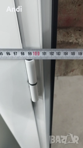 Алуминиевa вратa с касa, бяла - стъкло дясна 101/219см, снимка 4 - Дограми - 53427652