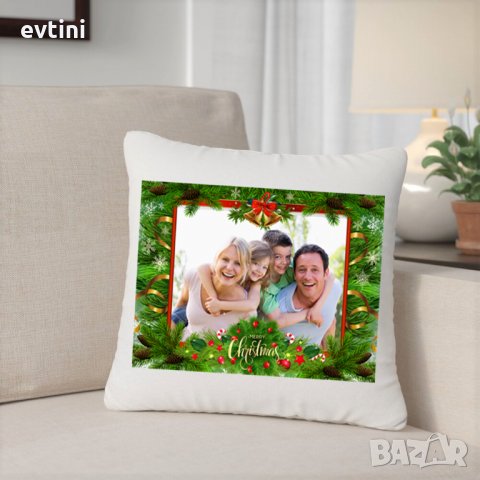 Коледна възглавничка със снимка, снимка 3 - Възглавници - 34763139