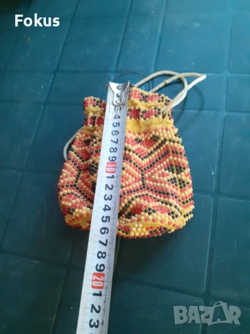 Стара възрожденска мънистена кесия портмоне носия, снимка 7 - Антикварни и старинни предмети - 53296910