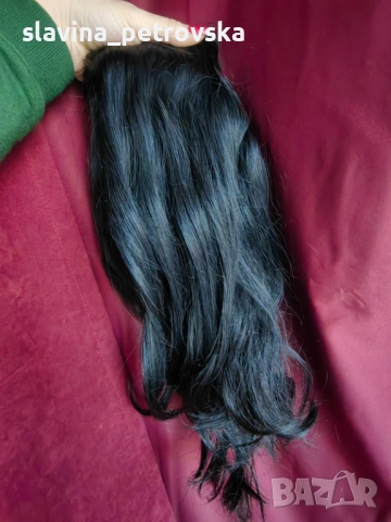 Естествена индийска коса висок клас черна, снимка 2 - Аксесоари за коса - 52905780