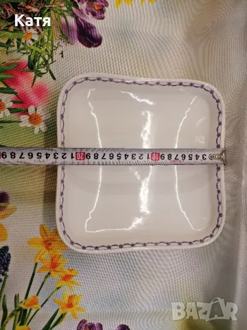  Квадратна порцеланова купа  SEMLAGGENWALD HC  1792, снимка 3 - Чинии - 50403917