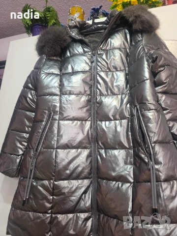 Сребристо зимно яке, снимка 3 - Якета - 53742343