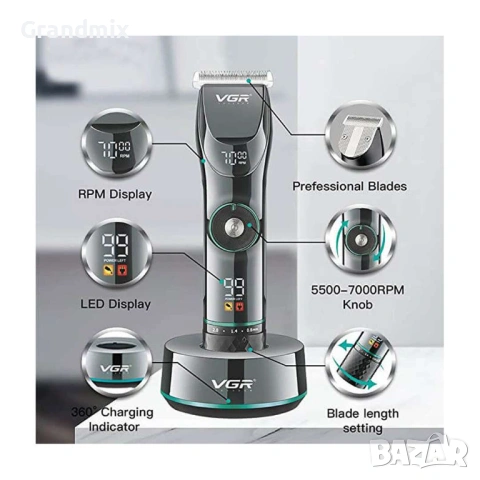 Мaшинка за oформяне и подстригване VGR V-256, снимка 3 - Машинки за подстригване - 53501251