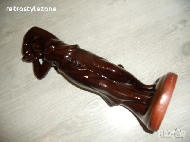 № 7846 стара керамична фигура   - размер - височина 30 см , диаметър 9,5 см , снимка 6 - Други ценни предмети - 48802038