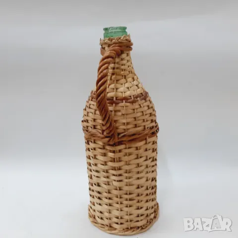 Стъклена дамаджана с оплетка от ракита(11.1), снимка 2 - Антикварни и старинни предмети - 48504366