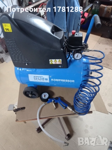 Компресор въздушен GUDE. 8атм. 24л., снимка 2 - Компресори - 52427884