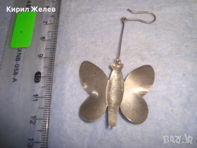 КРАСИВА и НЕЖНА ПОСРЕБРЕНА АРТ ФИГУРАЛНА ВИСУЛКА ОБЕЦА - ПЕПЕРУДА 7563, снимка 5 - Обеци - 36507628