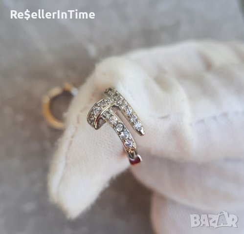 Нови обеци пирони,  сребристи, снимка 2 - Обеци - 41802753