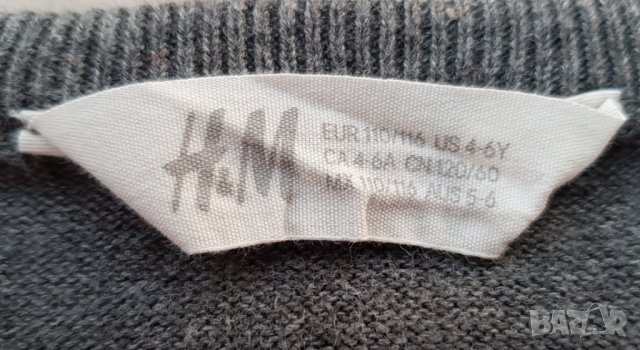 Коледен пуловер H&M 5-6 години, снимка 2 - Детски пуловери и жилетки - 38650844