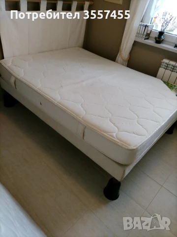 Тапицирана подматрачна рамка с матрак, снимка 1