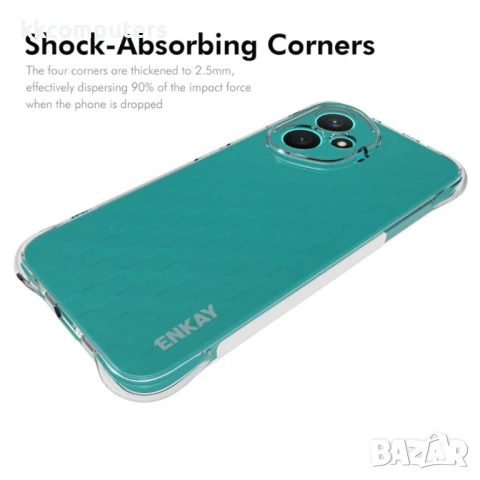 Honor 400 ENKAY Прозрачен TPU Калъф с Ъглови Airbag Защити със Скрийн Протектор, снимка 2 - Калъфи, кейсове - 50488828