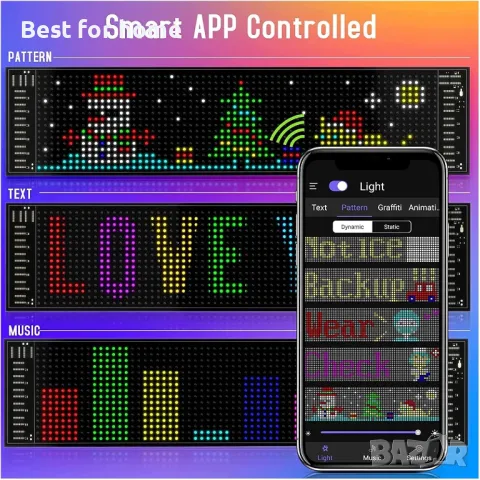 LED дисплей- гъвкав матричен панел програмируем 12x47 см, снимка 2 - Рекламни табели - 49231605