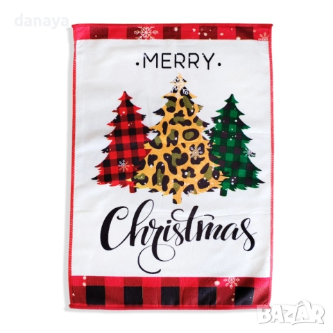 6117 Кухненска коледна кърпа за ръце, 58x40 см, снимка 6 - Хавлиени кърпи - 51758380