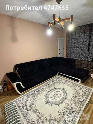 Черен ъглов диван