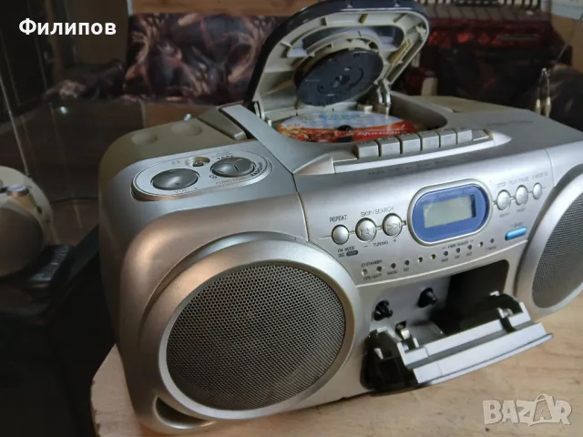 aiwa csd-td20 СД/фм радио/касетофон в пълна изправност, снимка 2 - Радиокасетофони, транзистори - 48939374