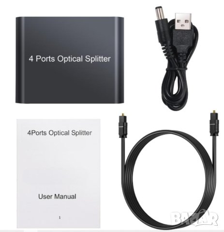 1X4 SPDIF TOSLINK Оптичен Сплитер за Цифрово Оптично Аудио 1х Вход 4х Изхода LPCM 2.0 DTS Dolby-AC3, снимка 8 - Ресийвъри, усилватели, смесителни пултове - 41469933