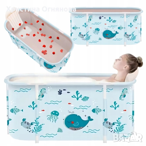 Сгъваема преносима вана XXL с възглавница и топлоизолация – Комфорт и удобство в малката баня, снимка 2 - Душ кабини и вани - 52845327