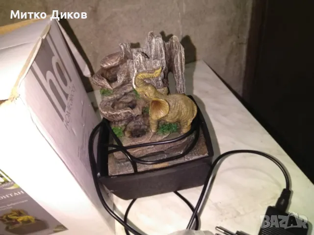 Декоративен фонтан нов Home Décor, Полирезин и фибростъкло, Слонче помпа, адаптер и LED светлини., снимка 5 - Декорация за дома - 48969962