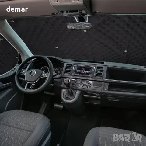 Вътрешни сенници за VW T5/T6, комплект 8 броя от черен плат Oxford, снимка 3 - Аксесоари и консумативи - 56228520