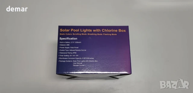 Соларна плуваща LED лампа за басейн, 2 в 1 с пречистване, 7 цвята, дистанционно, IP68, снимка 10 - Басейни и аксесоари - 51264139